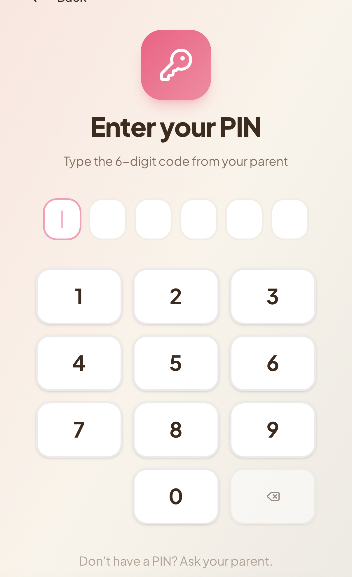 BOBBY-home – Kids PIN login