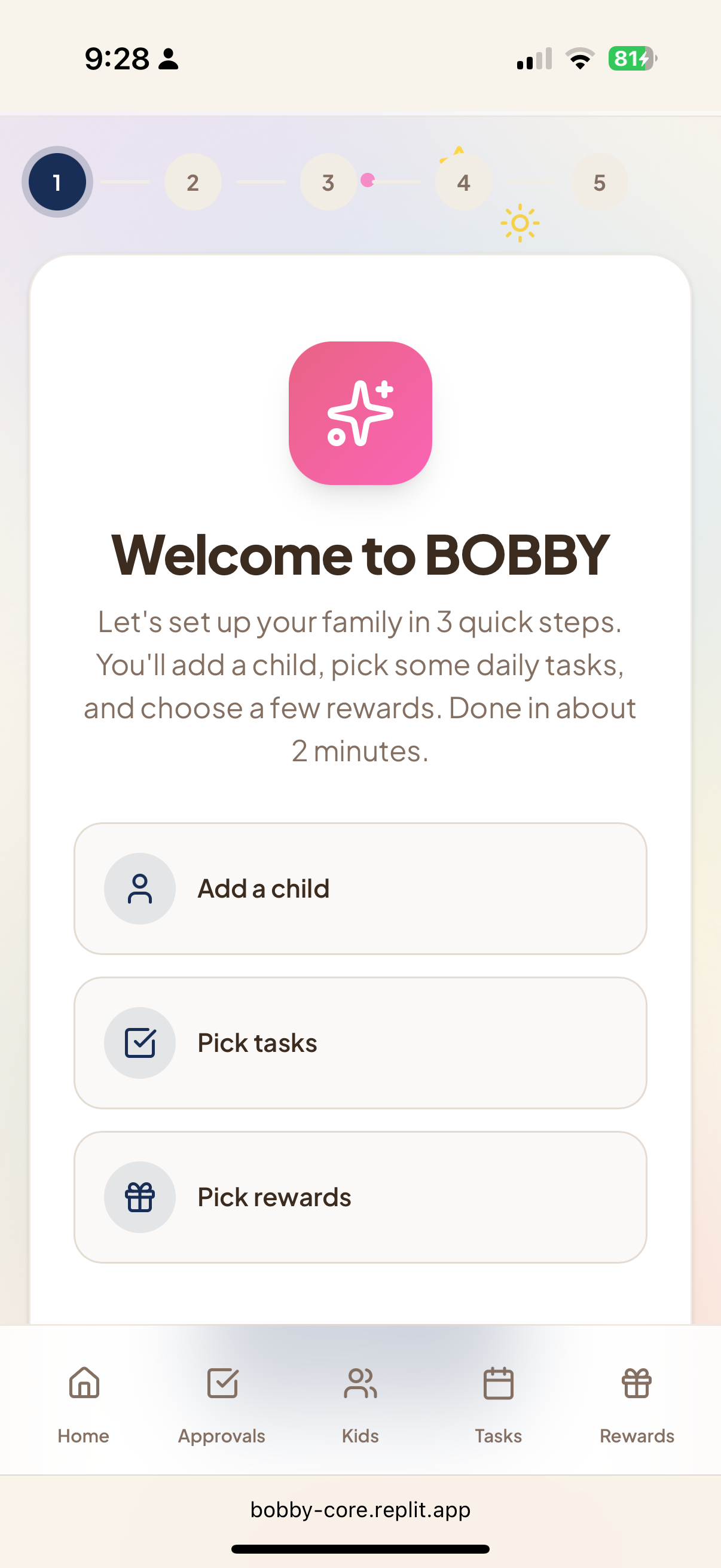 BOBBY-home – 2-minute family setup