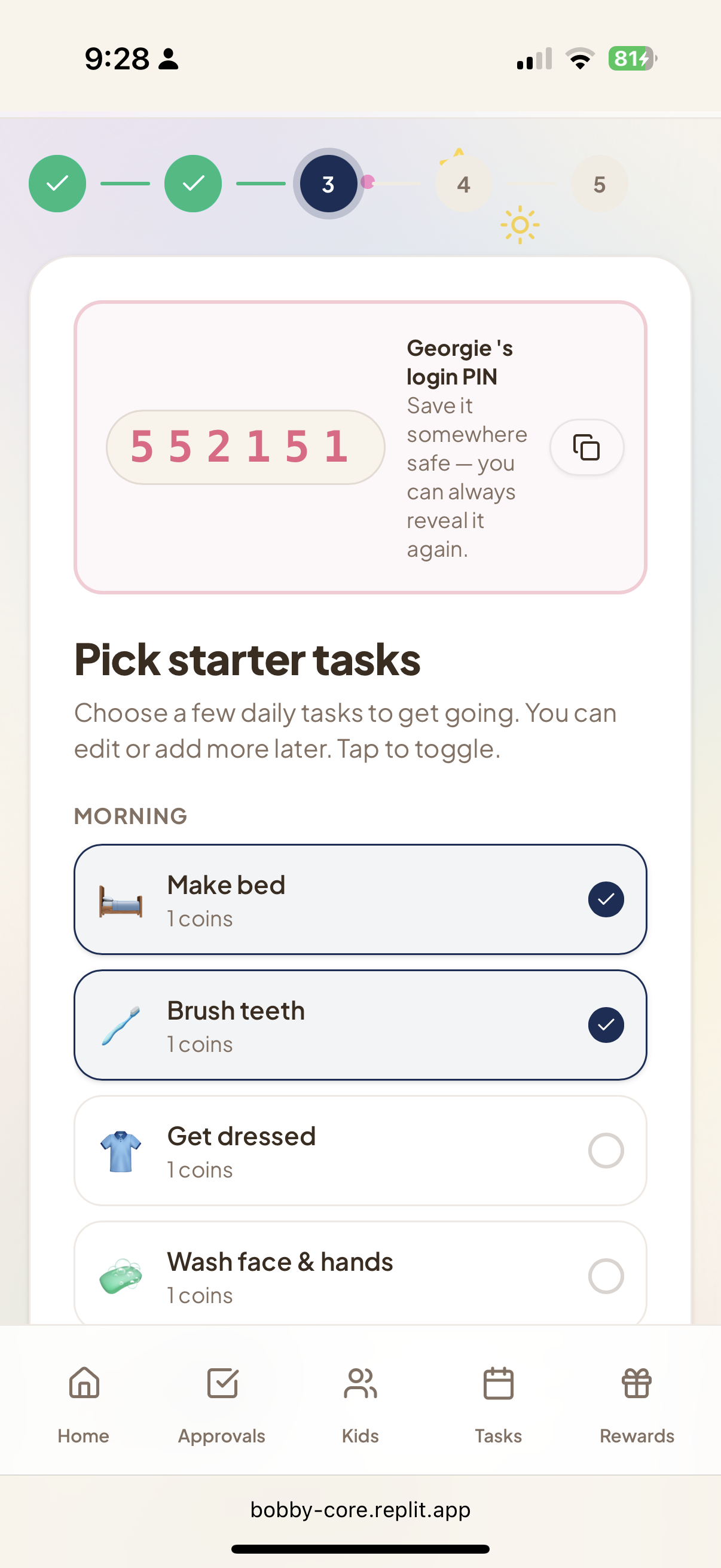 BOBBY-home – Pick starter tasks
