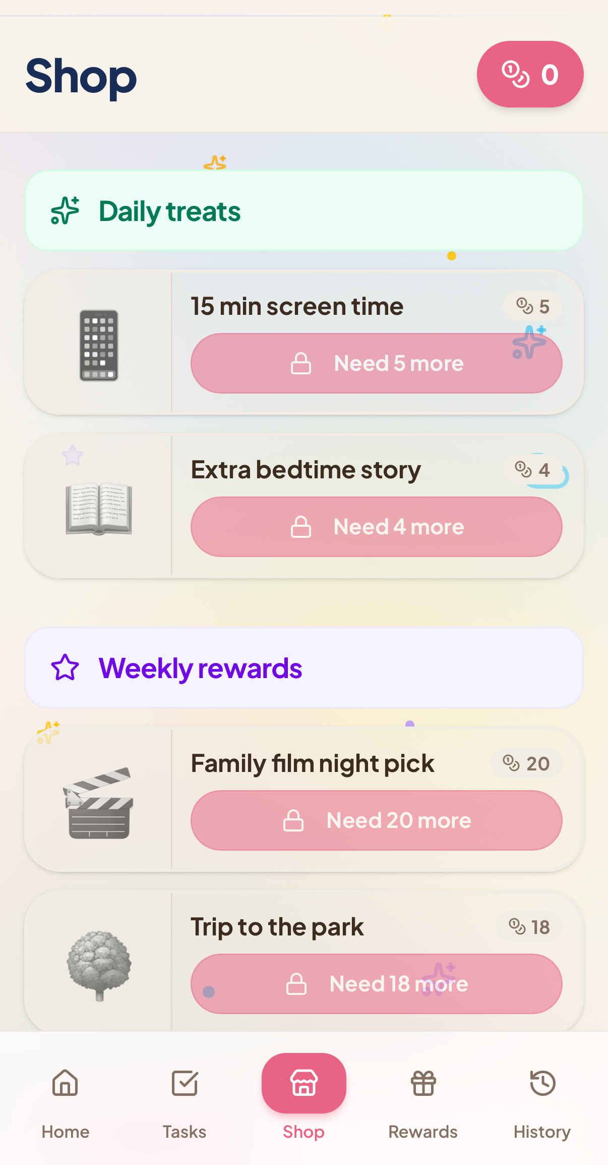 BOBBY-home – Reward shop (saving up)